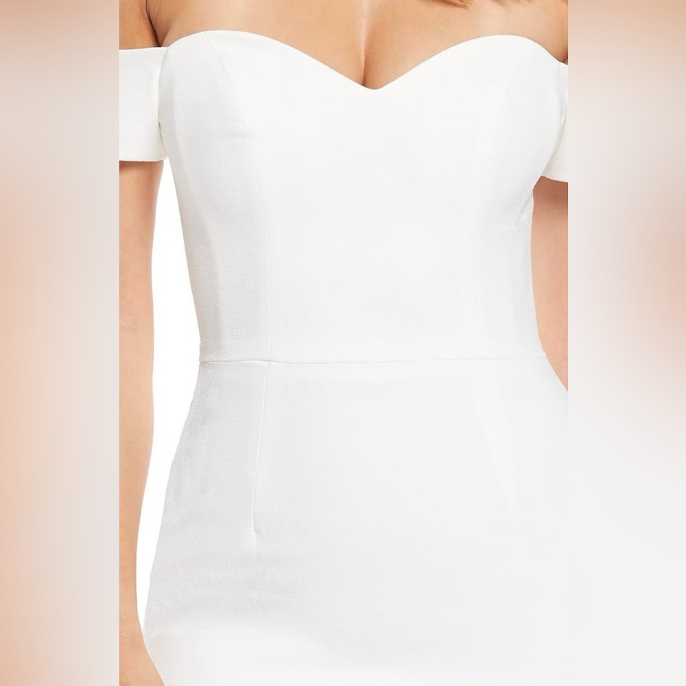 NWT Dress the Population Bailey Off Shoulder Bodycon Midi Dress White Size S - Picture 5 of 9
